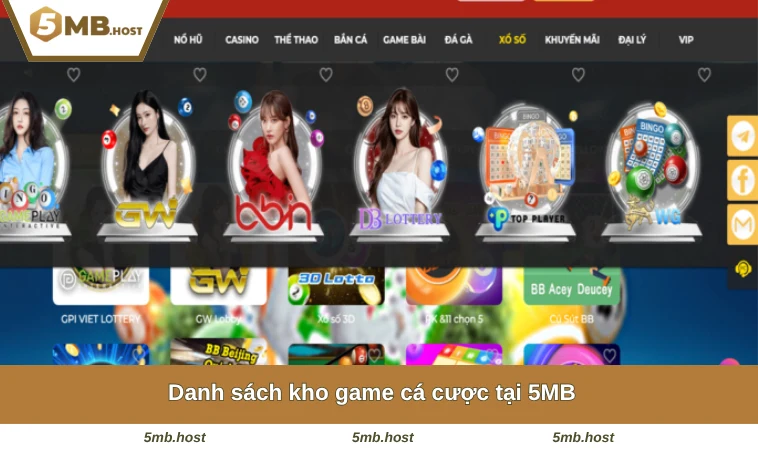 Danh sách kho game cá cược tại 5MB