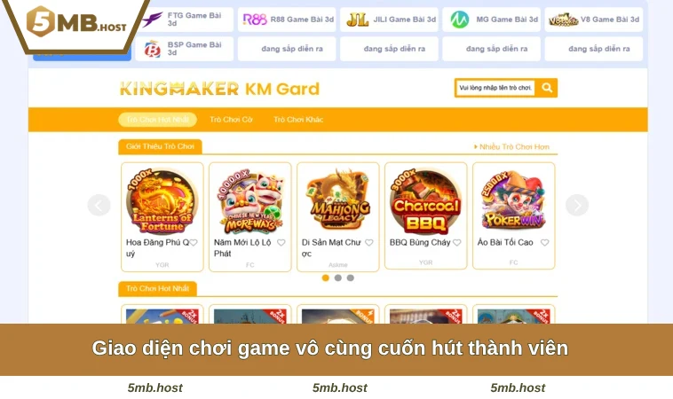 Giao diện chơi game vô cùng cuốn hút thành viên