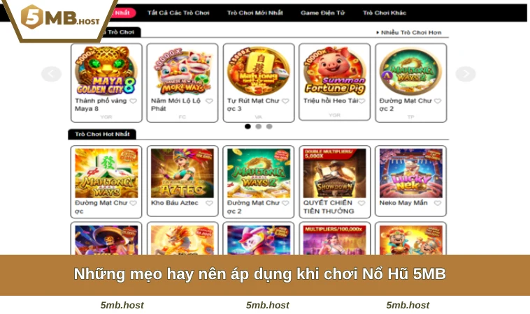 Những mẹo hay nên áp dụng khi chơi Nổ Hũ 5MB